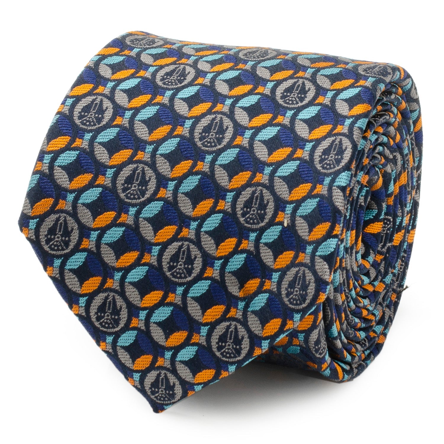  Cufflinks Falcon Motif Navy Blue Men's Tie - Default Title - Bonton