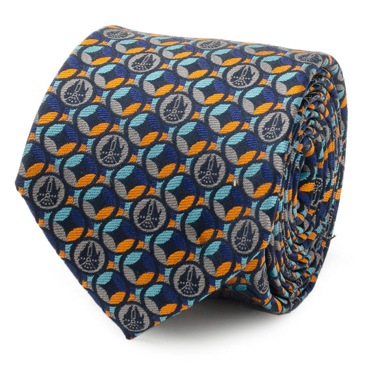 Falcon Motif Navy Blue Men's Tie