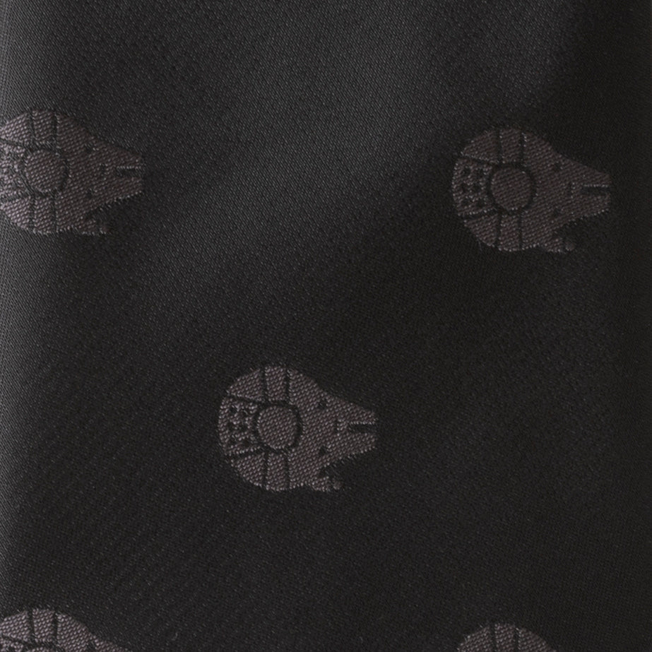  Cufflinks Millennium Falcon Black Tonal Men's Tie - Default Title - Bonton