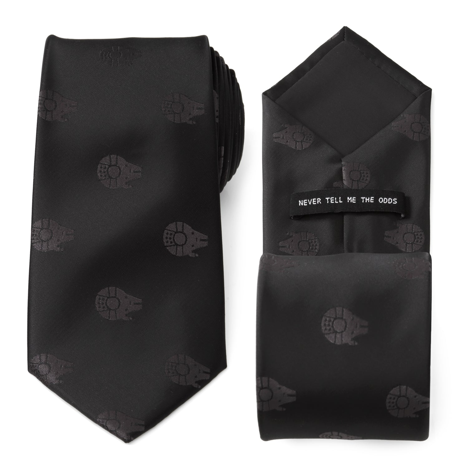  Cufflinks Millennium Falcon Black Tonal Men's Tie - Default Title - Bonton