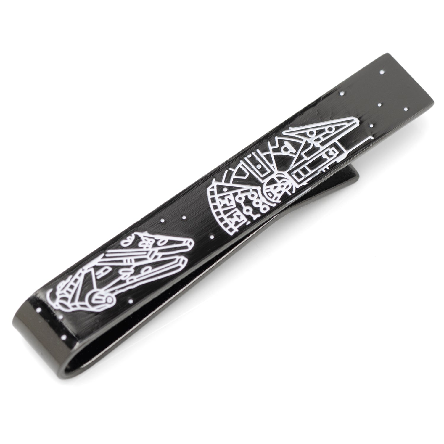  Cufflinks Millennium Falcon Black and White Tie Bar - Default Title - Bonton