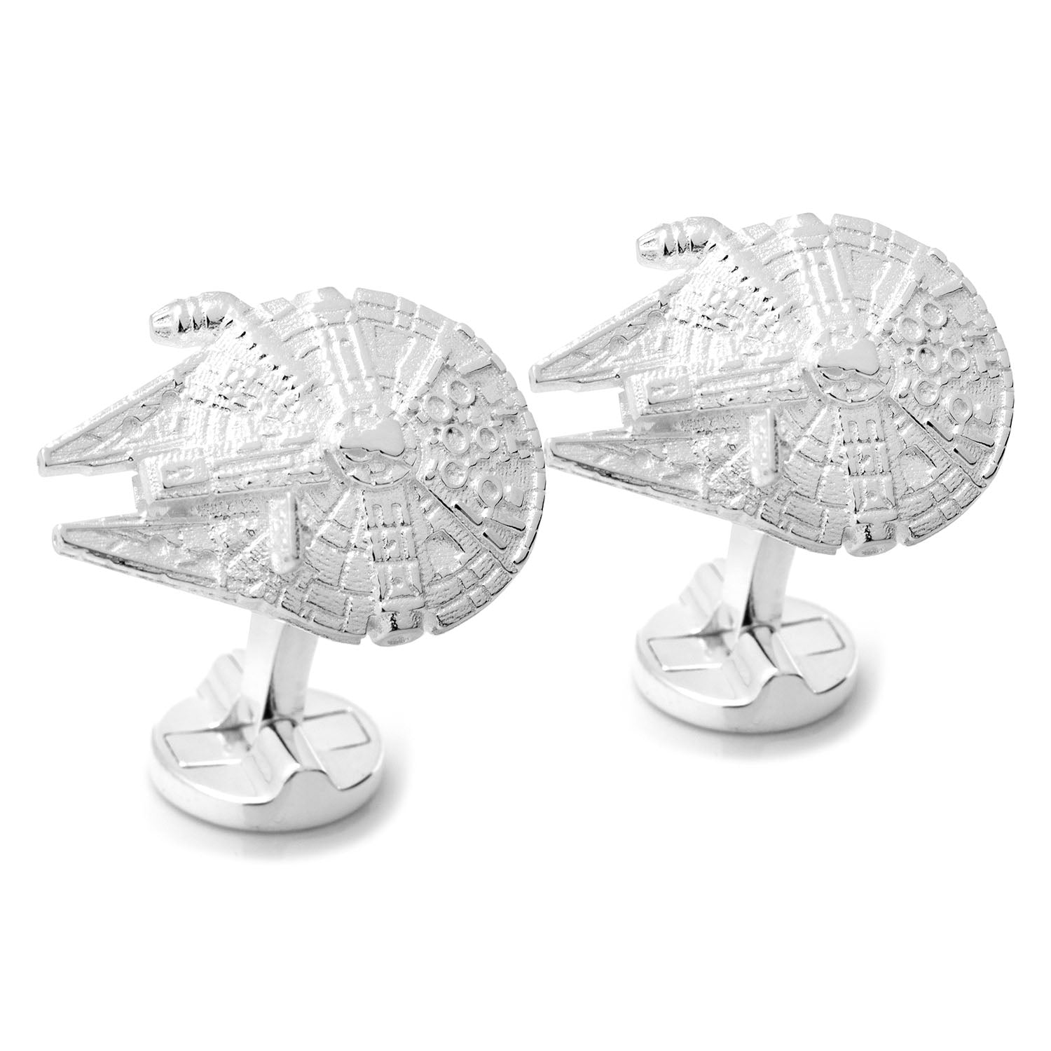  Cufflinks Sterling Silver 3D Millennium Falcon Cufflinks - Default Title - Bonton