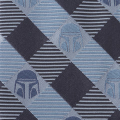 Star Wars Mando Helmet Check Blue Mens Tie