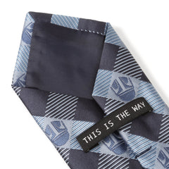 Star Wars Mando Helmet Check Blue Mens Tie