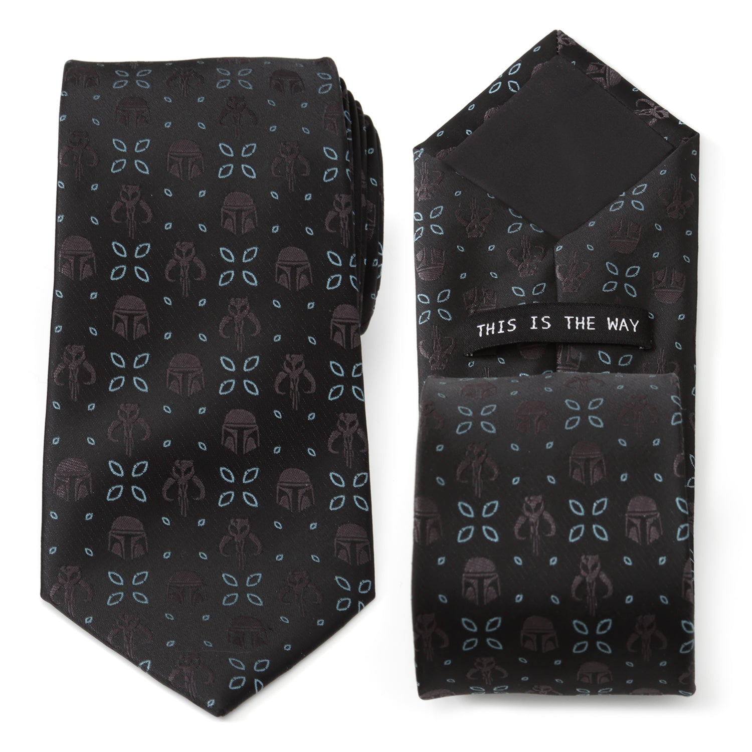  Cufflinks Mandalorian Motif Black Men's Tie - Default Title - Bonton