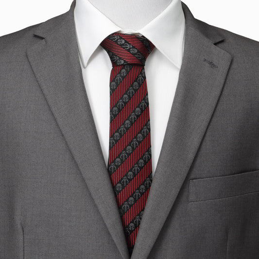 Mandalorian Black Red Stripe Men's Tie