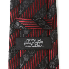 Mandalorian Black Red Stripe Men's Tie