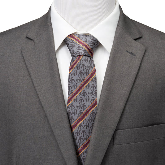 Star Wars Mando Stripe Gray Men's Tie