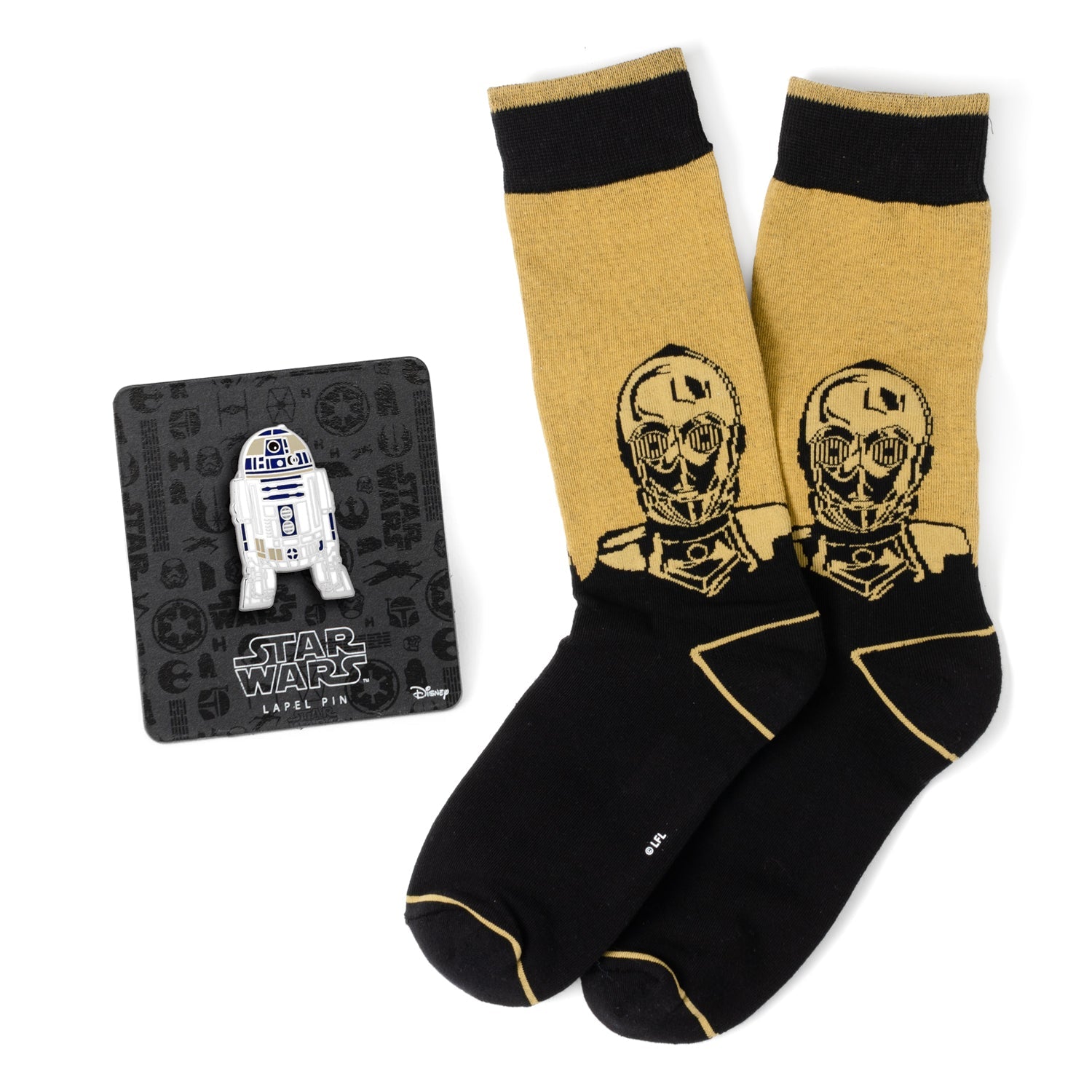  Cufflinks R2D2 and C3PO Black Gift Set - Default Title - Bonton