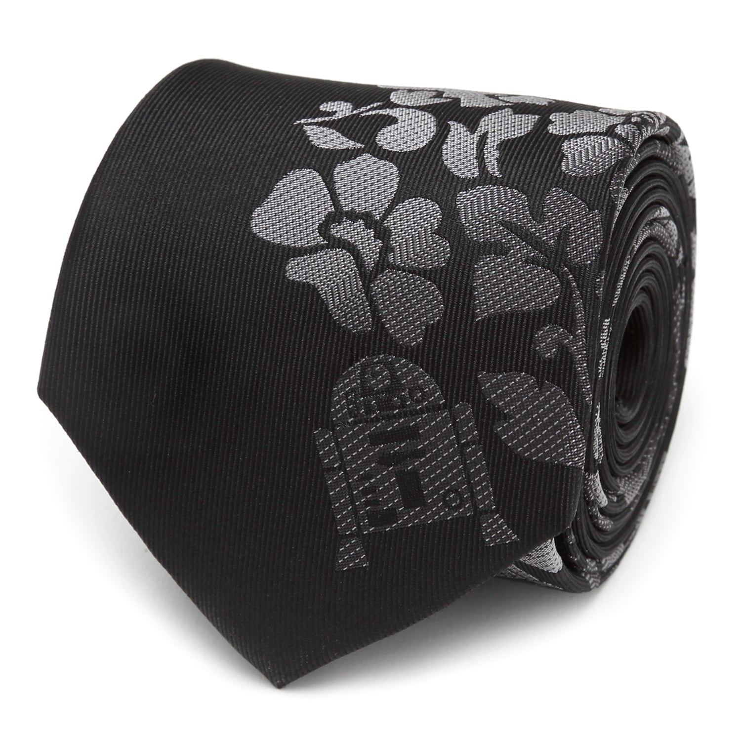  Cufflinks R2D2 Floral Black Men's Tie - Default Title - Bonton