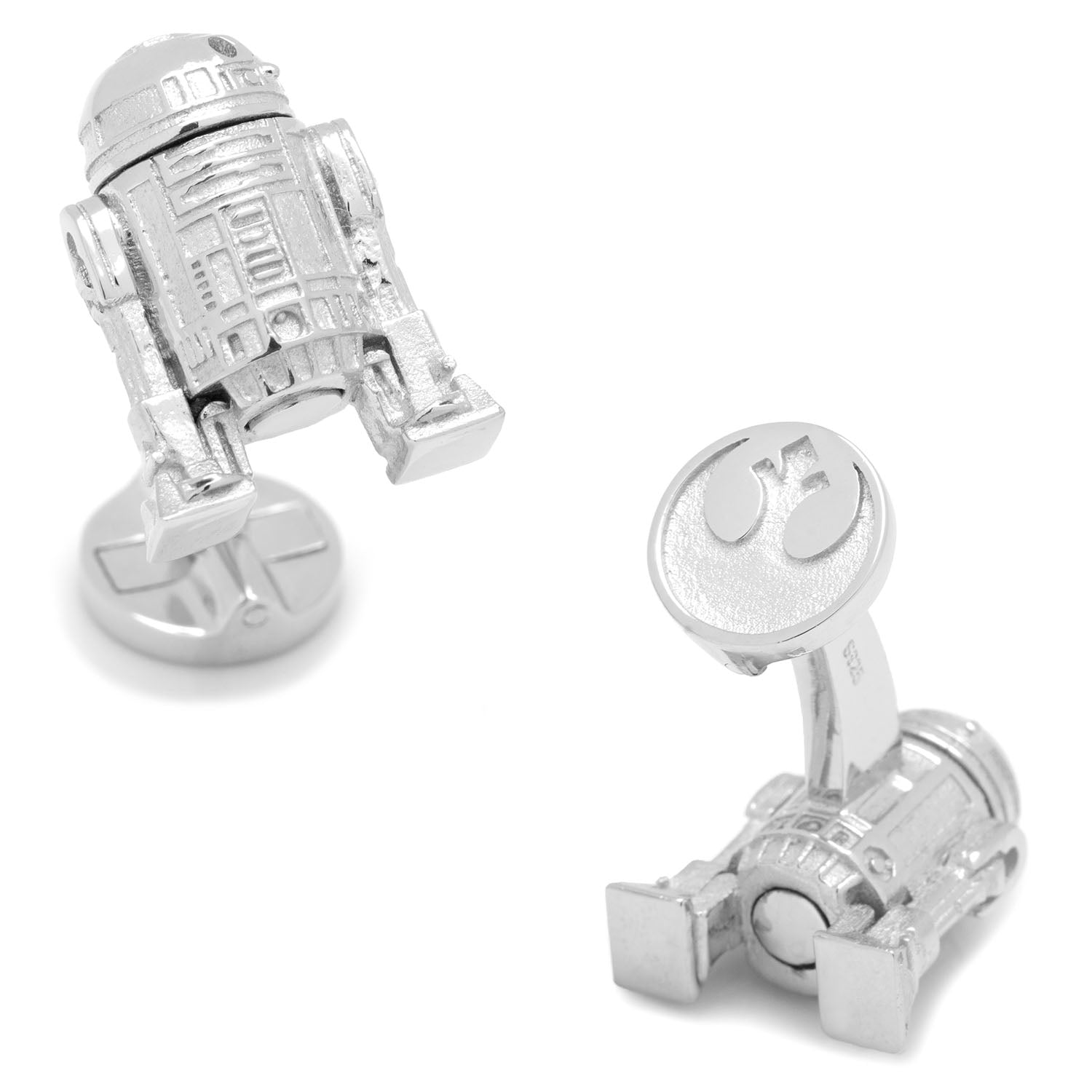  Cufflinks Sterling Silver 3D R2D2 Cufflinks - Default Title - Bonton