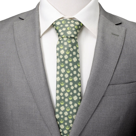 Rebel Shamrock Green Hidden Message Men's Tie