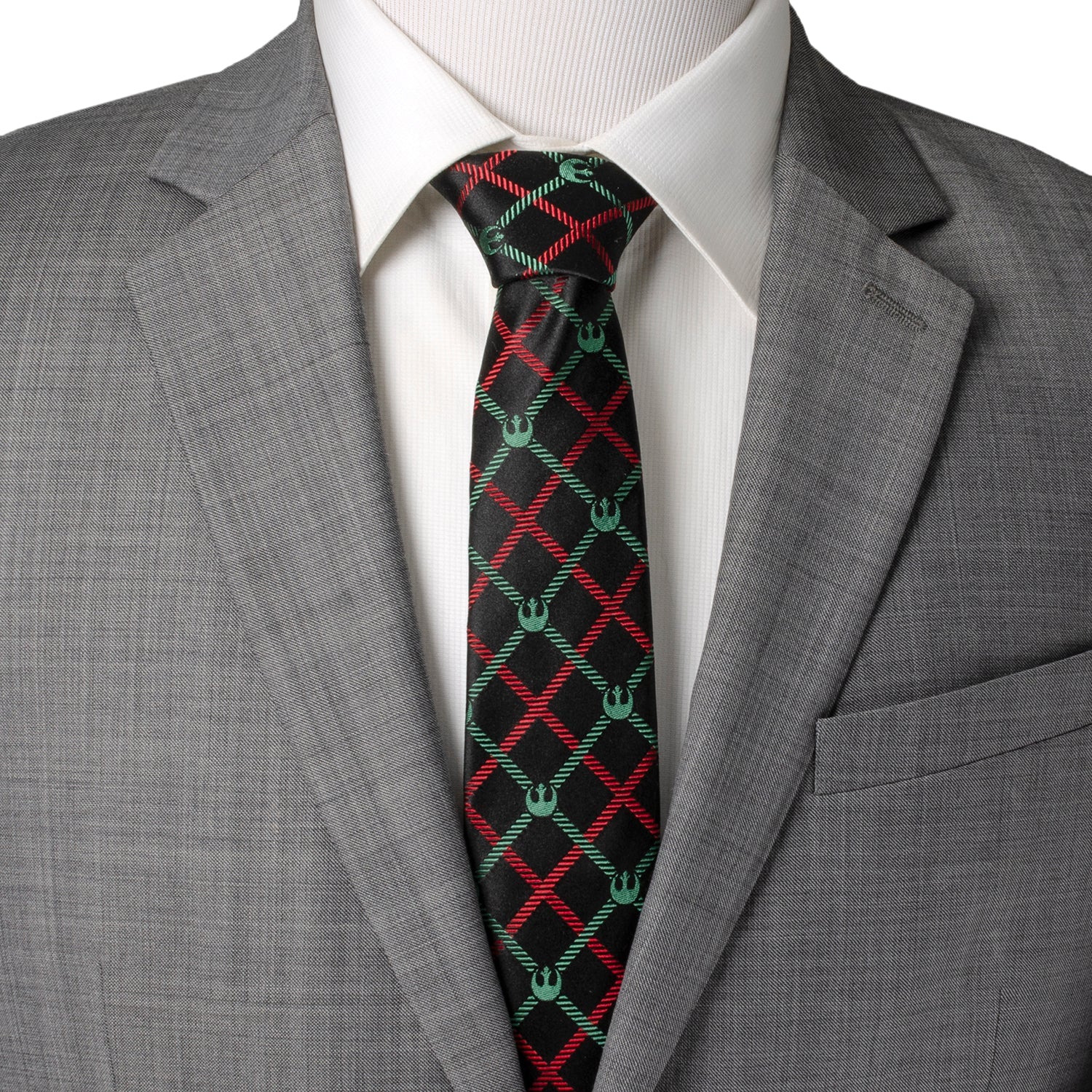  Cufflinks Rebel Red/Green Plaid Men's Tie - Default Title - Bonton