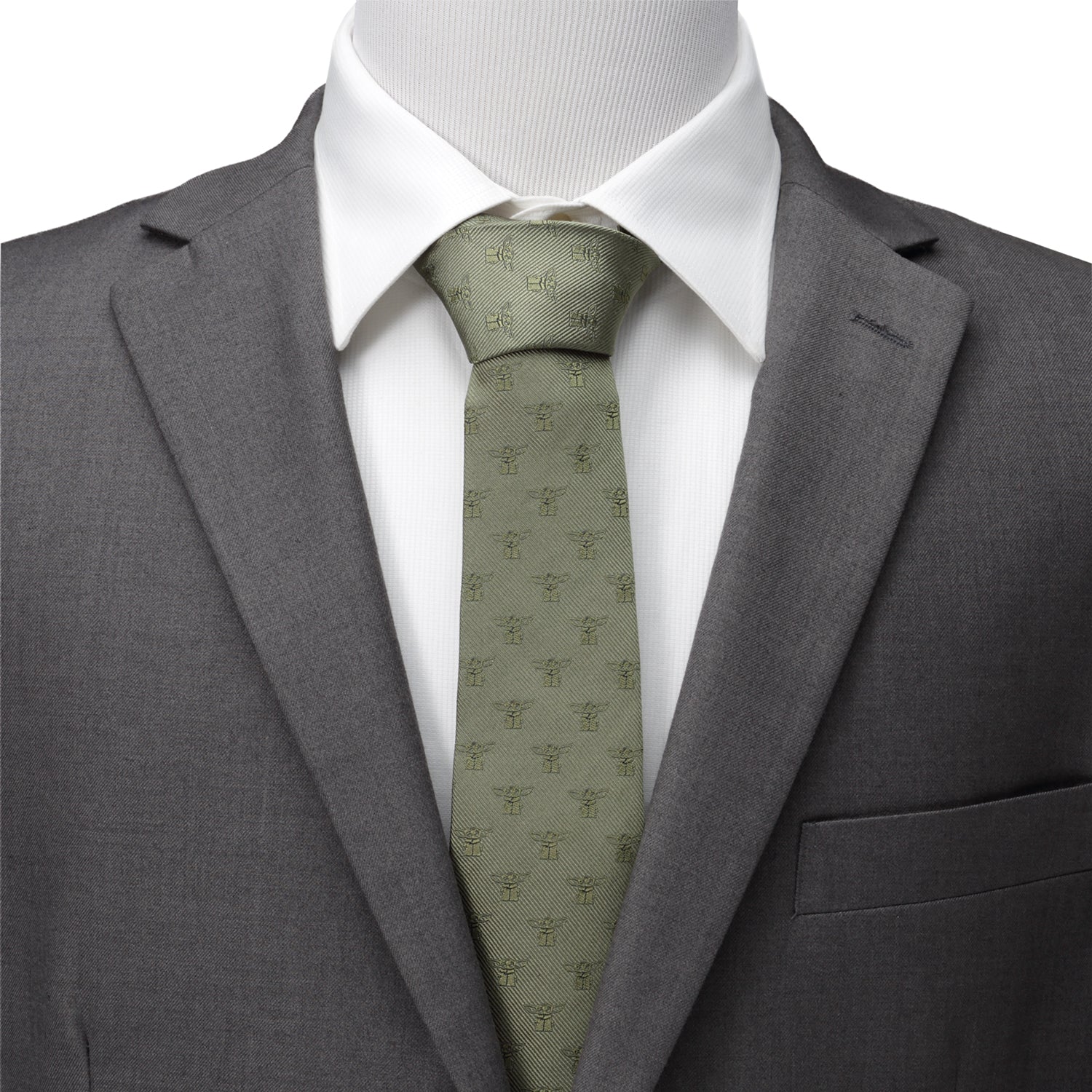  Cufflinks The Child Sage Green Men's Tie - Default Title - Bonton