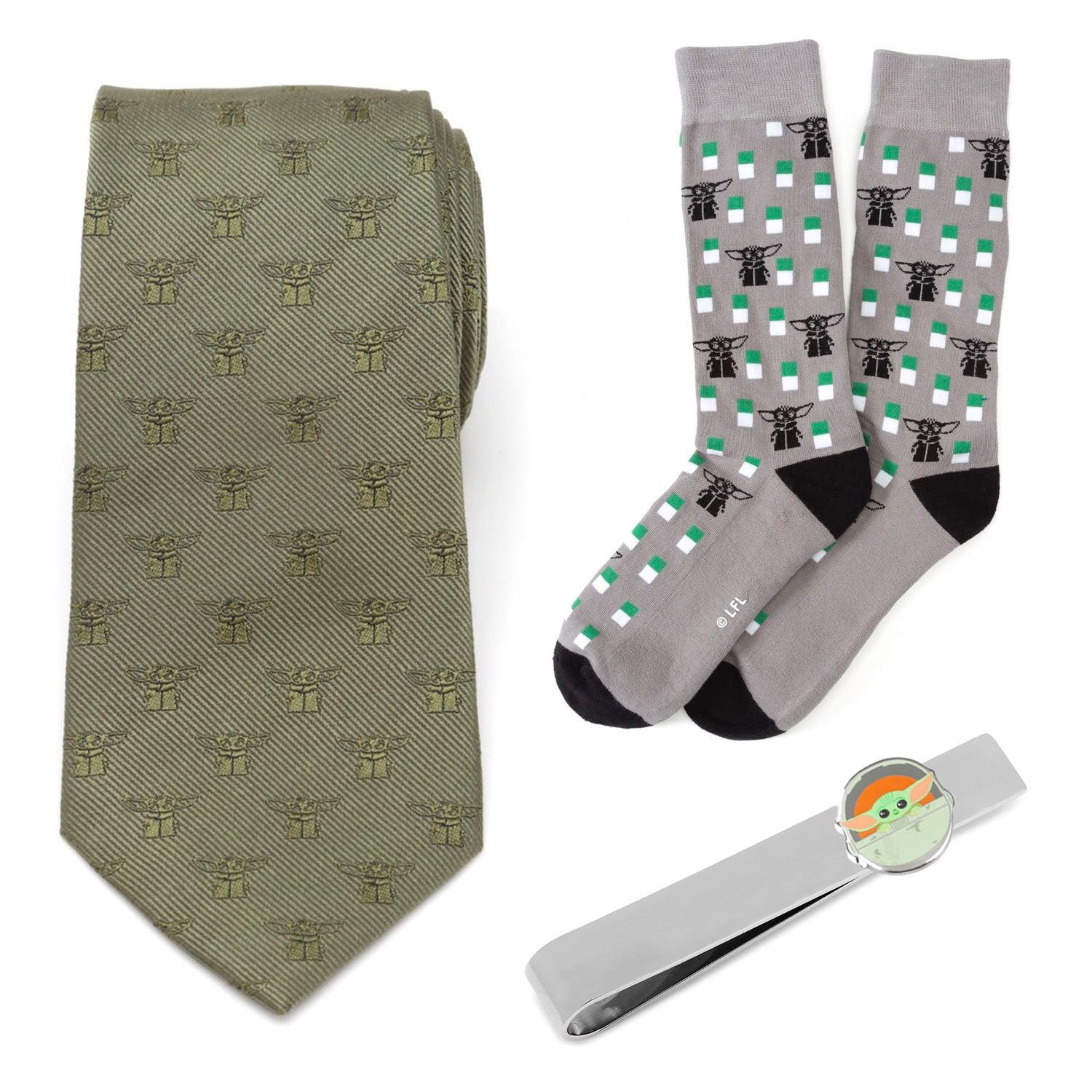  Cufflinks The Child (Grogu) Necktie Gift Set - Default Title - Bonton