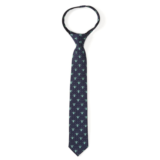 The Child Dotted Navy Boy's Zipper Tie