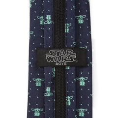 The Child Dotted Navy Boy's Zipper Tie