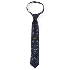 The Child Dotted Navy Boy's Zipper Tie