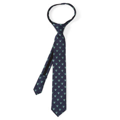 The Child Dotted Navy Boy's Zipper Tie