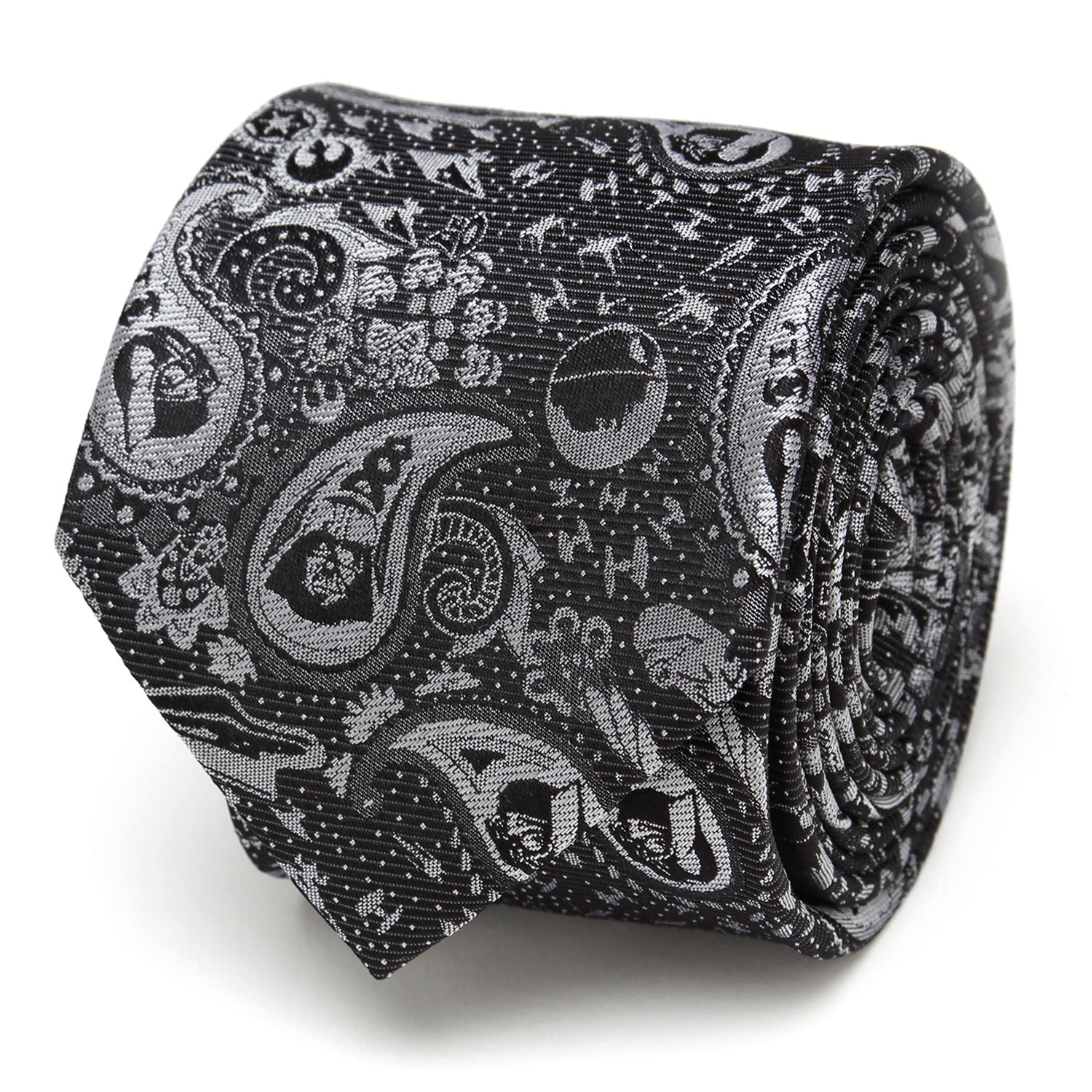  Cufflinks Vader Paisley Black and White Men's Tie - Default Title - Bonton