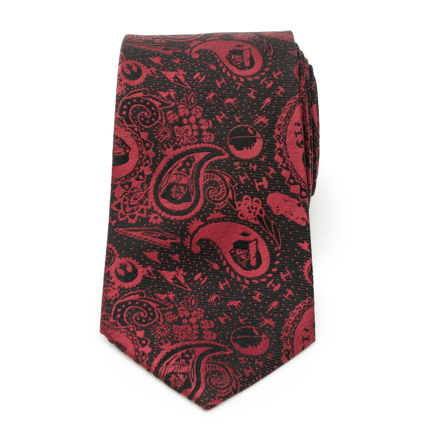  Cufflinks Vader Paisley Black and Red Men's Tie - Default Title - Bonton