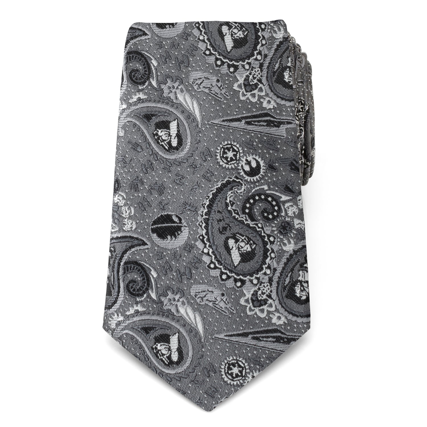  Cufflinks Vader Paisley Gray Men's Tie - Default Title - Bonton