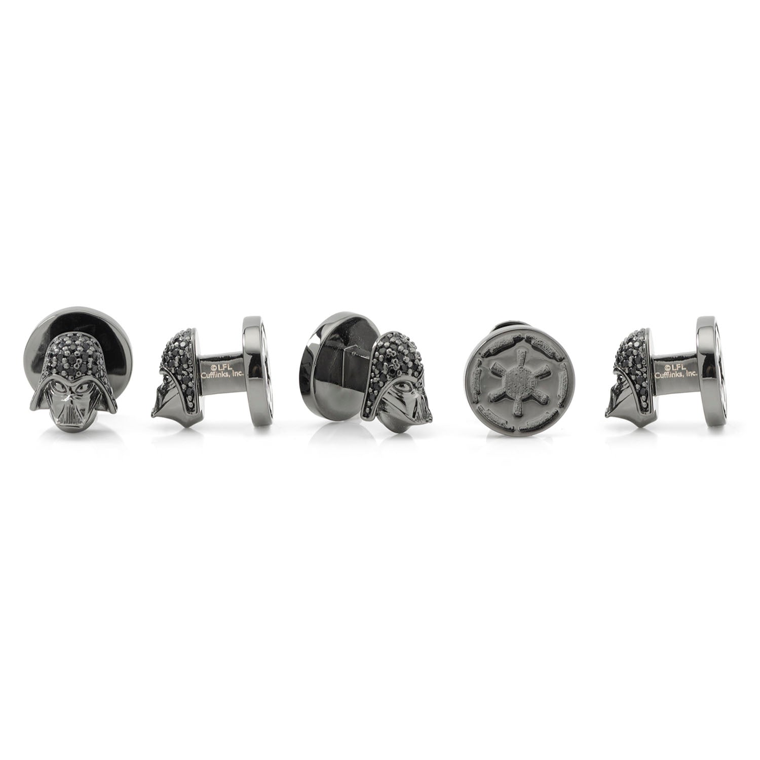  Cufflinks Darth Vader Crystal Helmet 5-Studs - Default Title - Bonton