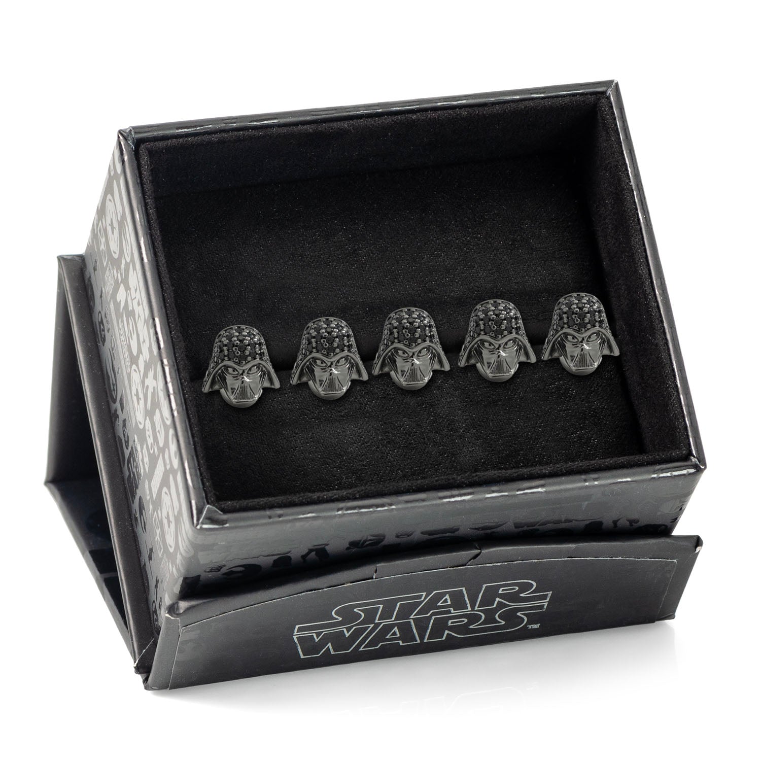  Cufflinks Darth Vader Crystal Helmet 5-Studs - Default Title - Bonton