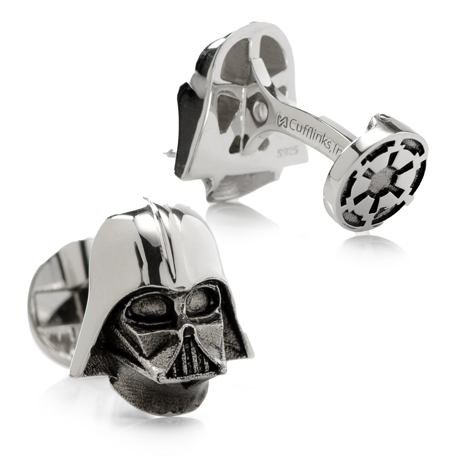  Cufflinks 3D Sterling Silver Darth Vader Cufflinks - Default Title - Bonton