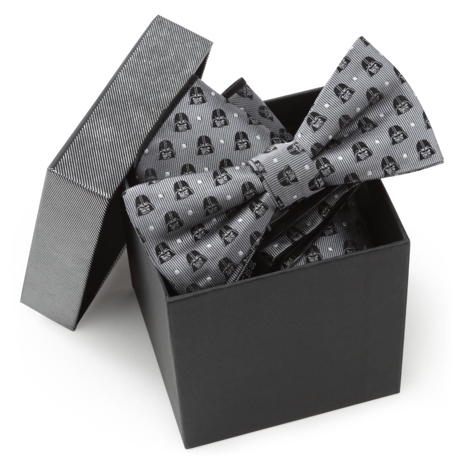  Cufflinks Darth Vader Gray Bow Tie and Pocket Square Gift Set - Default Title - Bonton