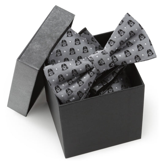 Darth Vader Gray Bow Tie and Pocket Square Gift Set