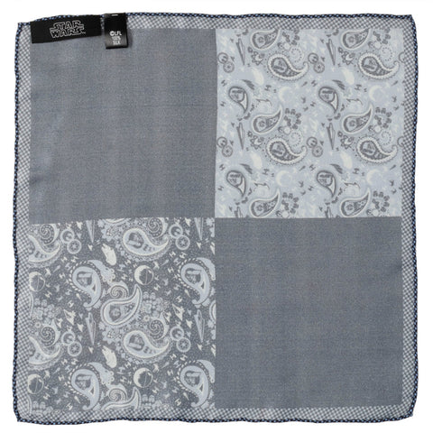 Vader Blue Paisley Pocket Square