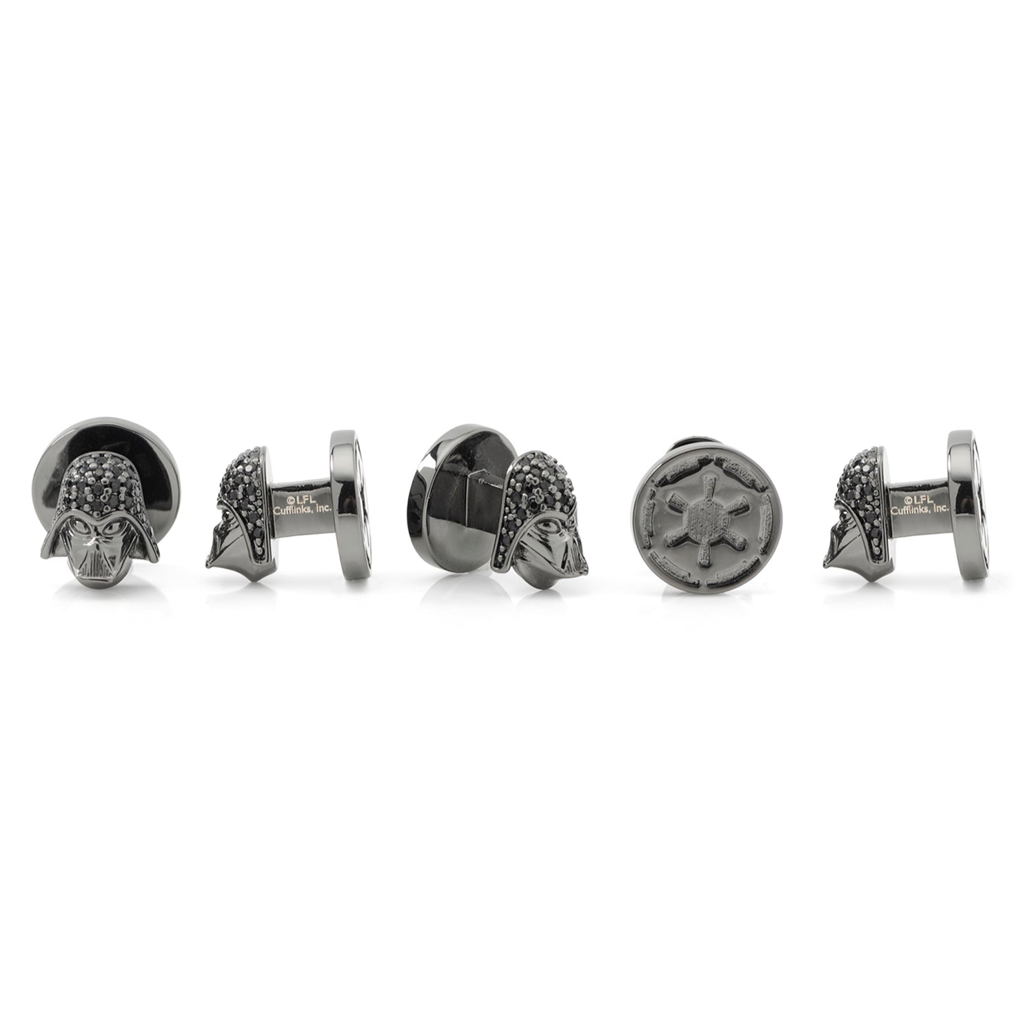  Cufflinks Darth Vader Crystal Helmet 5-Stud Set - Default Title - Bonton