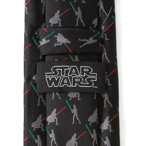 Vader v. Luke Battle Lightsaber Black Mens Tie