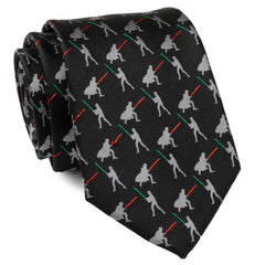 Vader v. Luke Battle Lightsaber Black Mens Tie