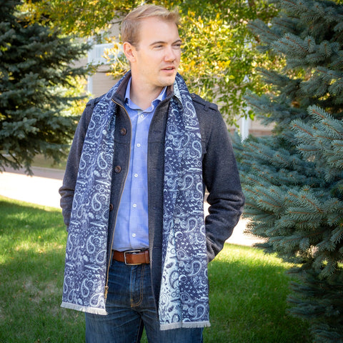 Vader Paisley Blue and Gray Scarf