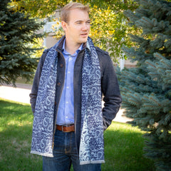 Vader Paisley Blue and Gray Scarf