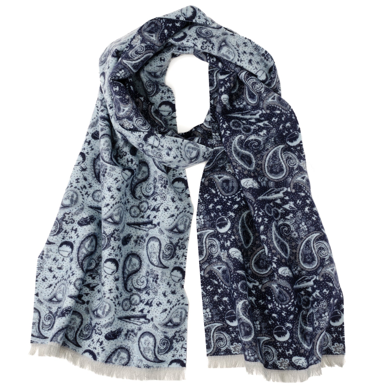  Cufflinks Vader Paisley Blue and Gray Scarf - Default Title - Bonton