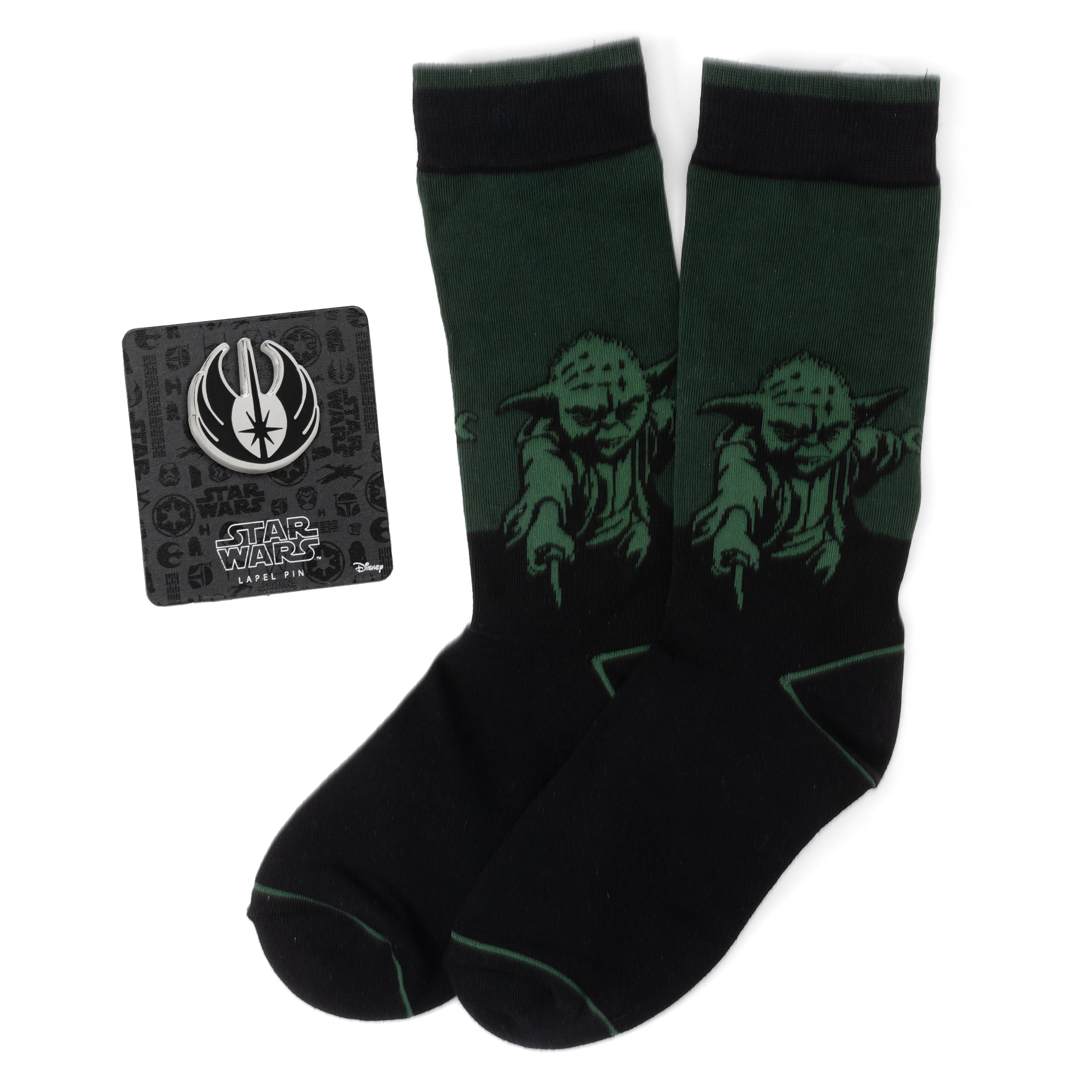  Cufflinks Yoda Sock and Jedi Lapel Pin Gift Set - Default Title - Bonton