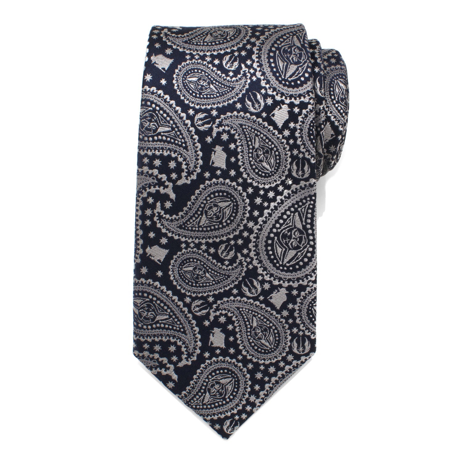  Cufflinks Yoda Navy Paisley Mens Tie - Default Title - Bonton