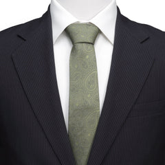 Yoda Paisley Sage Green Silk Men's Tie