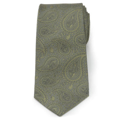 Yoda Paisley Sage Green Silk Men's Tie