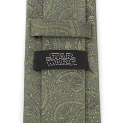 Yoda Paisley Sage Green Silk Men's Tie