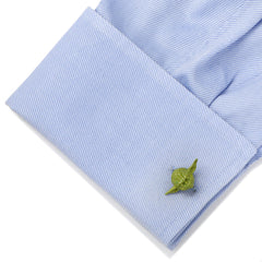 3D Green Yoda Head Cufflinks