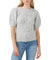 Lissa Ruffle Collar Short Sleeve Sweater Light Heather Grey