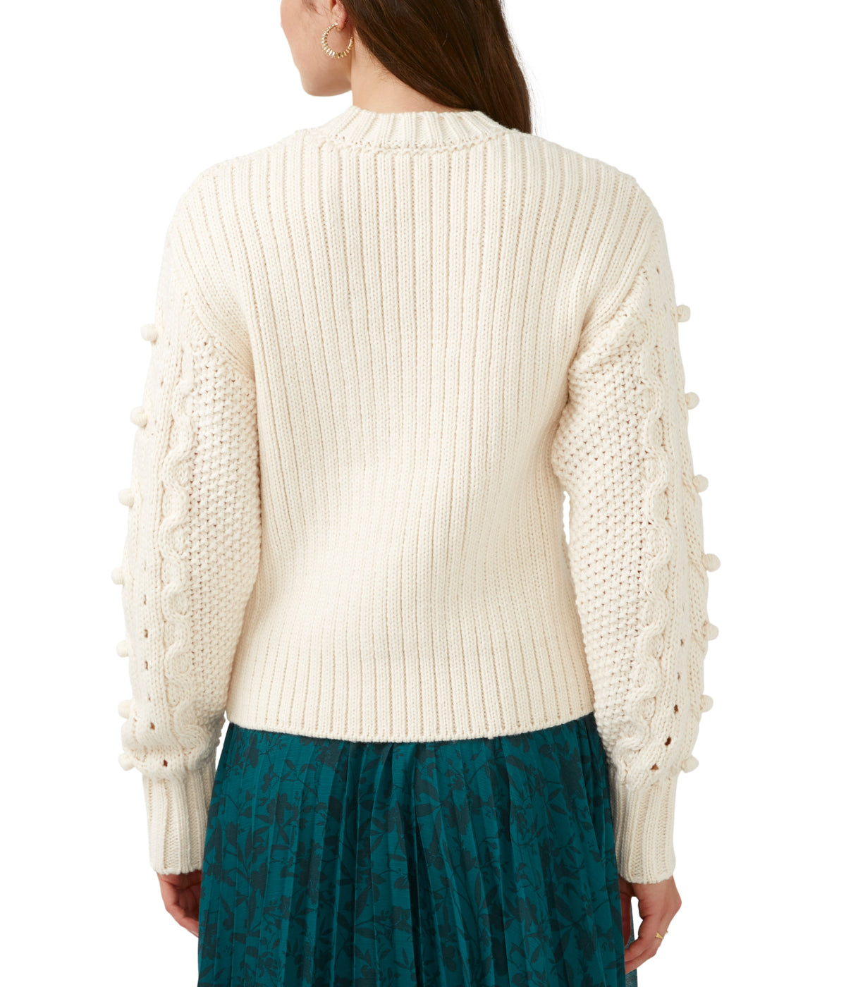 Larsa Long Sleeves Crew Neck Sweater Ivory