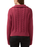 Sorella Long Sleeves 1/4 Zip Sweater Dark Red