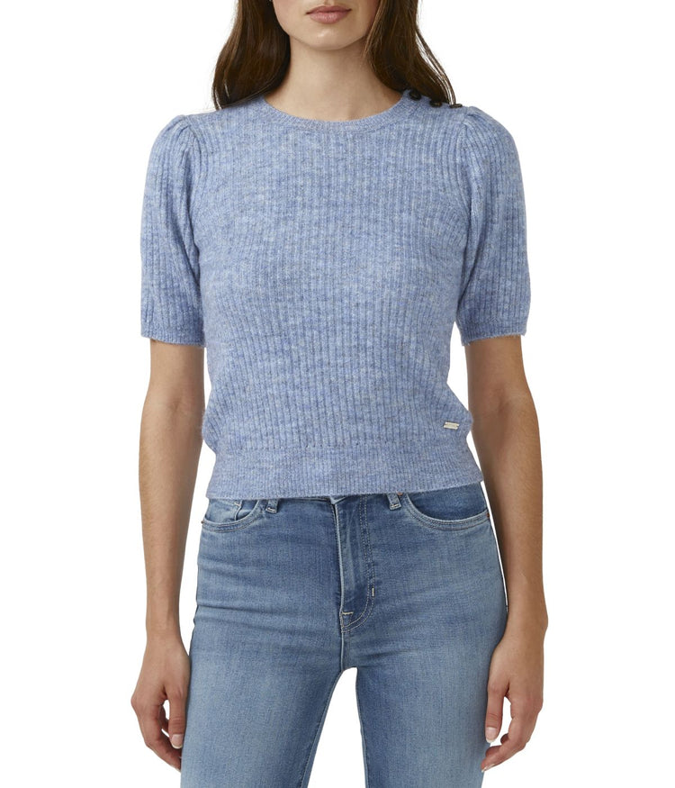 Agata Short Sleeves Sweater Blue Heather