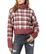 Remi Long Sleeves Turtleneck Sweater Red Windowpane