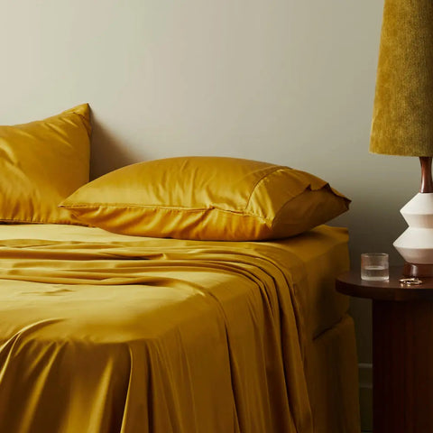 Saffron | Signature Sateen Pillowcase Set Made With 100% Organic Bamboo #Color_saffron
